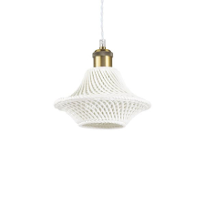 IDEAL LUX Lugano fehér-sárgaréz függesztett lámpa (IDE-206806) E27 1 izzós IP20 világítás