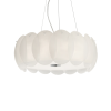 IDEAL LUX OVALINO SP8 BIANCO króm függesztett lámpa (IDE-090481) E27 8 izzós IP20