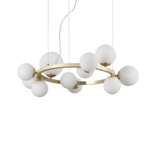 IDEAL LUX Perlage fehér-sárgaréz függesztett lámpa (IDE-283807) G9 11 izzós IP20 világítás