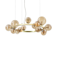 IDEAL LUX Perlage sárgaréz-átlátszó függesztett lámpa (IDE-322797) G9 14 izzós IP20 világítás