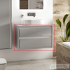Ideal Standard CONNECT AIR 80x44 cm-es 2 fiókos alsószekrény pult és mosdó nélkül,Fényes világosszürke/matt fehér E0819EQ