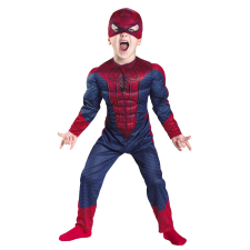 IdeallStore Deluxe Spiderman jelmez S méretű izomzattal 110-120 cm-es gyerekeknek jelmez
