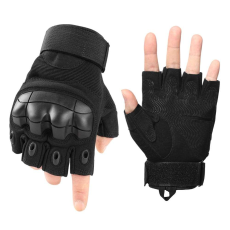  IdeallStore® katonai taktikai kesztyű, Total Survivor, csuklós protektorok, nejlon, L méret, fekete