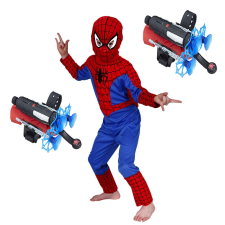 IdeallStore ® Spiderman jelmezkészlet, 110-120 cm és két kilövő tapadókoronggal jelmez