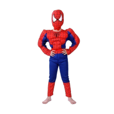 IdeallStore ® Spiderman klasszikus izmos jelmezkészlet, 5-7 év, 110-120 cm, piros, tapadókorongos... jelmez