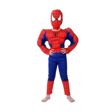 IdeallStore ® Spiderman klasszikus izmos jelmezkészlet, 7-9 év, 120-130 cm, piros, kesztyűs, tapad... jelmez