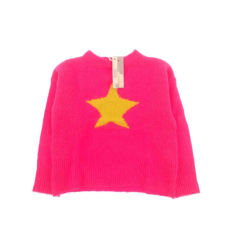  IDEXE csillagmintás neon pink pulóver - 116