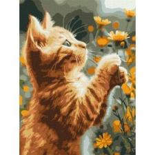 IDEYKA : Festés számok szerint, Bolyhos cica - 30 x 40 cm kreatív és készségfejlesztő