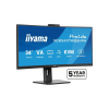 Iiyama ProLite 34’’ VA UWQHD curved monitor with a built-in Windows Hello camera and microphone, USB-C Dock, LAN, KVM-Switch and 15cm height adjustable stand (532909)