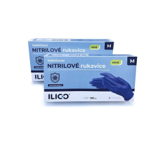 ILICO Antimikrobiális nitril kesztyű M, 100 db gyógyászati segédeszköz