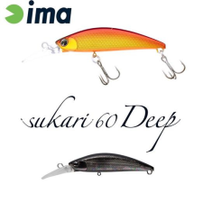  Ima Sukari 60 Deep 60mm 8g 012 Titanium Black wobbler csali