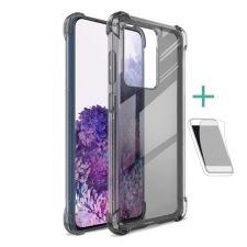 IMAK Samsung S20 Ultra IMAK szilikon telefonvédő ütésállóság, légpárnás sarok + képernyővédő fólia, FÜSTSZÍNŰ tok és táska