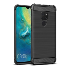 IMAK VEGA Huawei Mate 20 szilikon telefonvédő (közepesen ütésálló, szálcsiszolt, karbon minta) fekete tok és táska