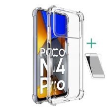 IMAK Xiaomi Poco M4 Pro 4G szilikon telefonvédő (közepesen ütésálló, légpárnás sarok + képernyővédő fólia) átlátszó mobiltelefon kellék