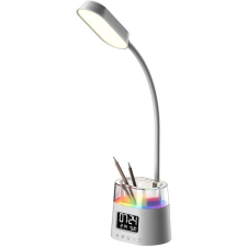Immax LED asztali lámpa FRESHMAN RGB háttérvilágítással, ceruzatartóval, fehér színben világítás
