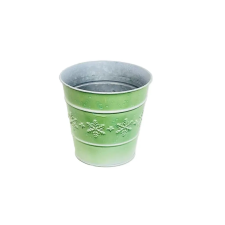 Impex KASPÓ BÁDOG KEREK ZÖLD 140-B-22-37 D13/9XH12CM 1DB kerti dekoráció