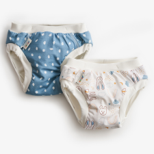 ImseVimse Vimse leszoktató pelenka - Blue Dots / White teddy (2 db) mosható pelenka