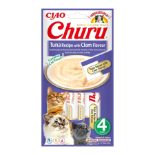  Inaba Cat Ciao Churu krémes macskaeledel - Tonhal, Kagyló 4x14g macskaeledel