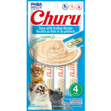  INABA Churu Püré - tonhal fésűkagylóval 4 x 14 g jutalomfalat macskáknak