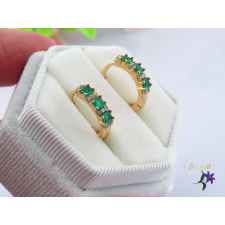  Inara antiallergén kis zöldköves karika fülbevaló-18K fülbevaló