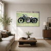  Indian Scout motorkerékpár zöld mezőn vászonkép