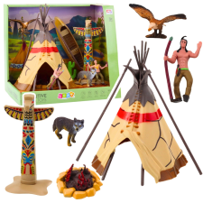  Indiánkészlet figurákkal és teepee-vel játékfigura