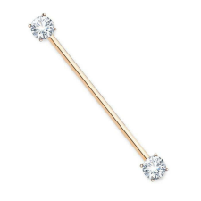 Industrial piercing, crystal kővel (rosegold szín) testékszer