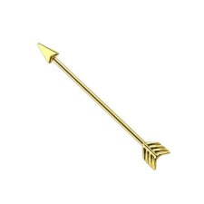  Industrial piercing, nyíl formájú (arany színű) testékszer