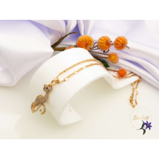  Inessza antiallergén gazdagon díszített cicás medál nyaklánccal-18K nyaklánc