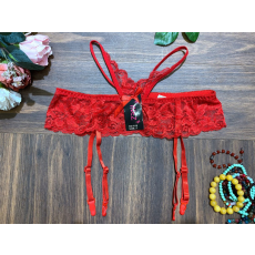 Inez csipke harisnyatartó piros