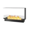 Infire Bioetanol kandalló U1000 SLIM, 1000 x 300 x 600 mm, Beépített, Központi, Helyiségelválasztó, Hőálló üveg, Kandallógyújtó, Tűzoltó készülékkel, Acél, Fekete, 80 cm-es égővel és 1,2 literes tartállyal