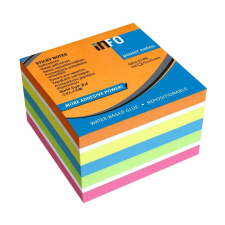Info Notes Jegyzettömb öntapadó, 75x75mm, 450lap, Gln intenzív narancs, sárga, kék, zöld, pink jegyzettömb