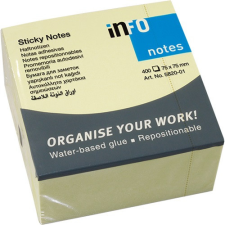 Info Notes Öntapadós jegyzettömb Info Notes 75x75 mm 400 lapos sárga post-it