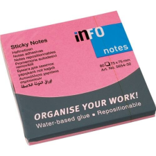 Info Notes Öntapadós jegyzettömb Info Notes 75x75 mm 80 lapos élénk pink jegyzettömb
