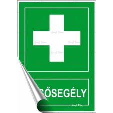 . Információs matrica, 11,6x16,6 cm,  Elsősegély információs címke