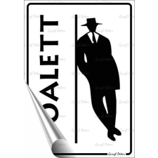 . Információs matrica, 11,6x16,6 cm,  Férfi toalett információs címke