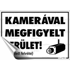 . Információs matrica, 11,6x16,6 cm,  Kamerával megfigyelt terület információs címke