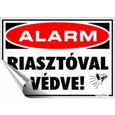 . Információs matrica, 11,6x16,6 cm,  Riasztóval védve információs címke