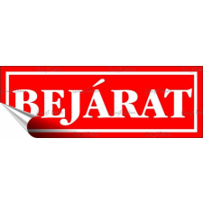 . Információs matrica, 14x5 cm,  Bejárat , piros információs címke