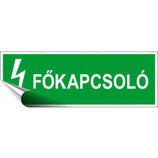 . Információs matrica, 14x5 cm,  Főkapcsoló információs címke