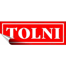 . Információs matrica, 14x5 cm, "Tolni", piros információs tábla, állvány