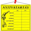 . Információs tábla, 20x17,5 cm,  Nyitvatartás , sárga