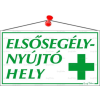 . Információs tábla, 22,5x12,5 cm, Elsősegélynyújtó hely
