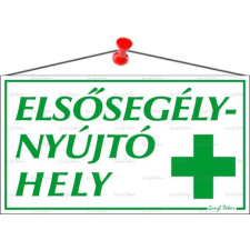 . Információs tábla, 22,5x12,5 cm,  Elsősegélynyújtó hely információs címke
