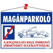 . Információs tábla, 35x25 cm,  Magánparkoló információs címke