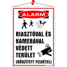 . Információs tábla, 35x25 cm,  Riasztóval és kamerával védett terület információs címke