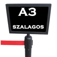 Információs tábla fekete fekvő, A3 (KITFA3F) információs címke