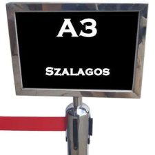 Információs tábla króm fekvő, A3 (KITCA3F) információs címke