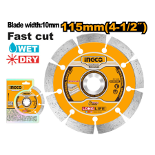 INGCO Gyémánt vágókorong 115 x 10 x 22,2 mm szegmentált csiszolókorong és vágókorong