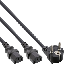 Inline 16657E tápkábel Fekete 3 M CEE7/7 2 x C13 csatlakozó (16657E) kábel és adapter